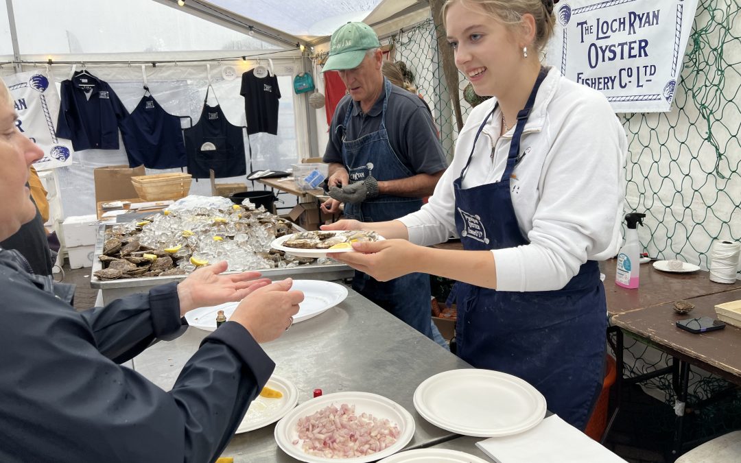 Serving oysters at the Stranraer Oyster Festival