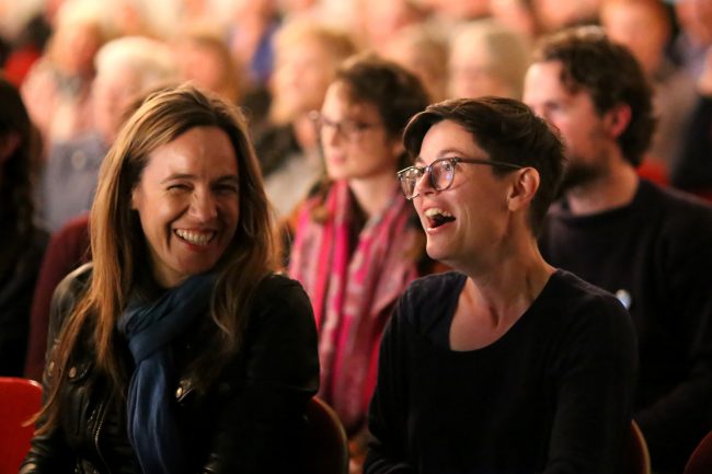 Wigtown Book Festival Audience laughing 
